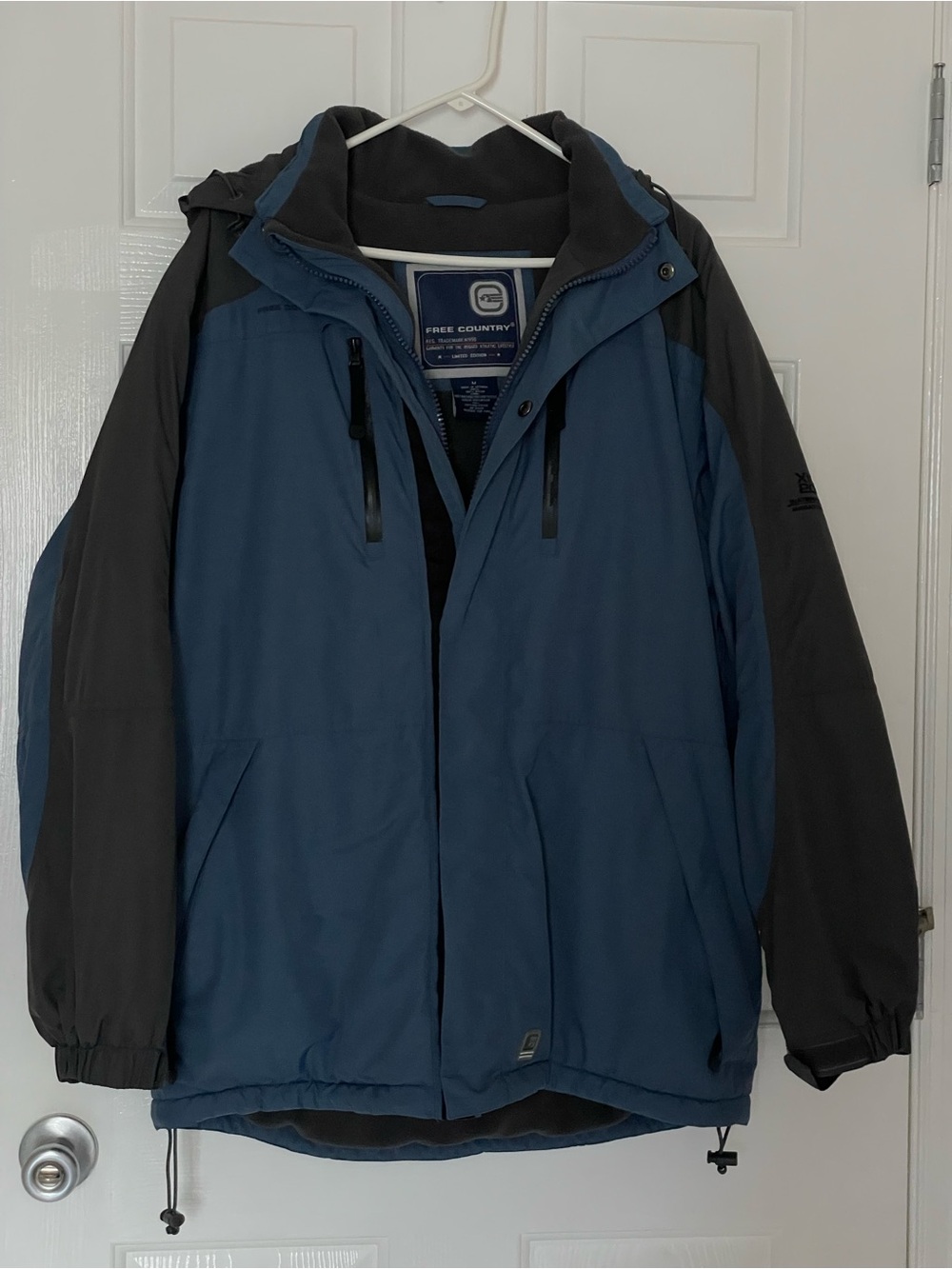 Free Country Men's Limited Edition Outdoor Winter Ski Jacket Blue Gray Size M